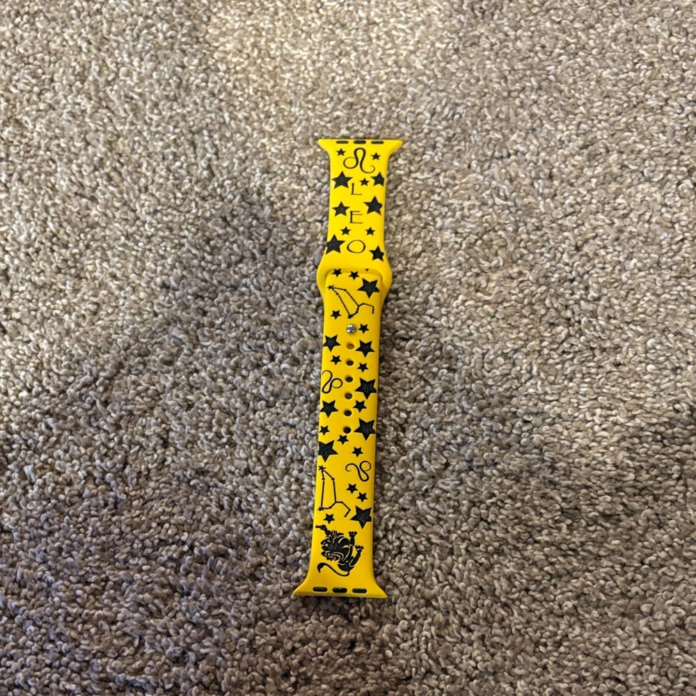 Yellow Star & Symbol Silicone Wristband for Smartwatch